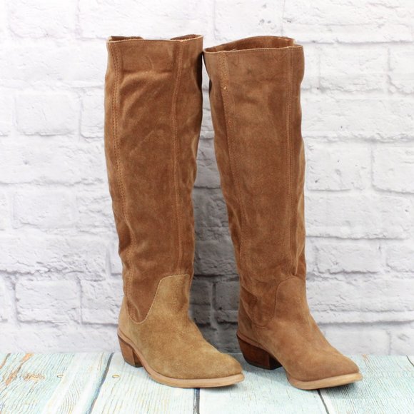 *Bronx Brown Leather Knee High Heeled Boots Size 37 - Picture 3 of 9